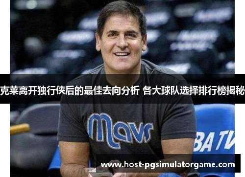 克莱离开独行侠后的最佳去向分析 各大球队选择排行榜揭秘